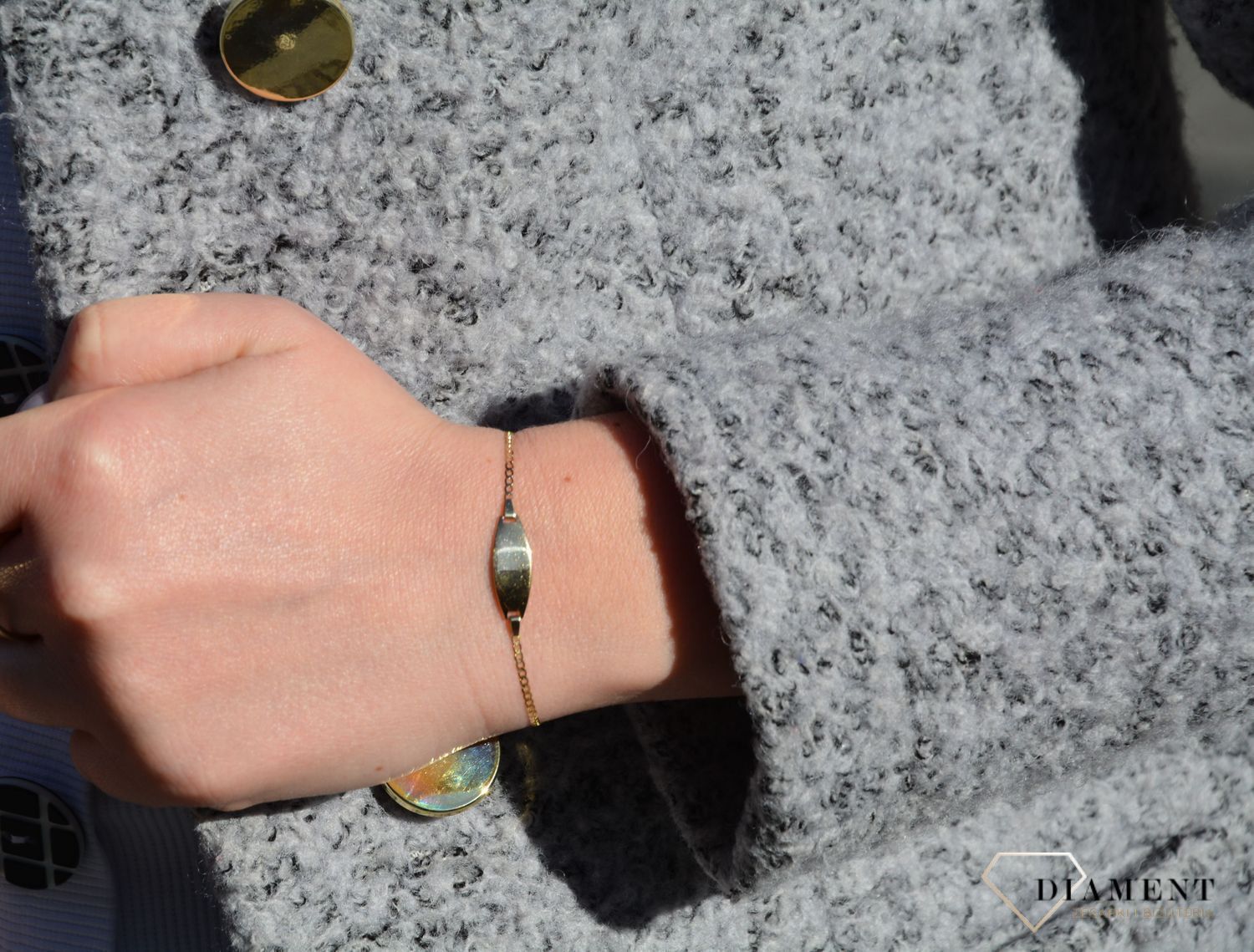 Złota bransoletka 585 z blaszką (3).jpg